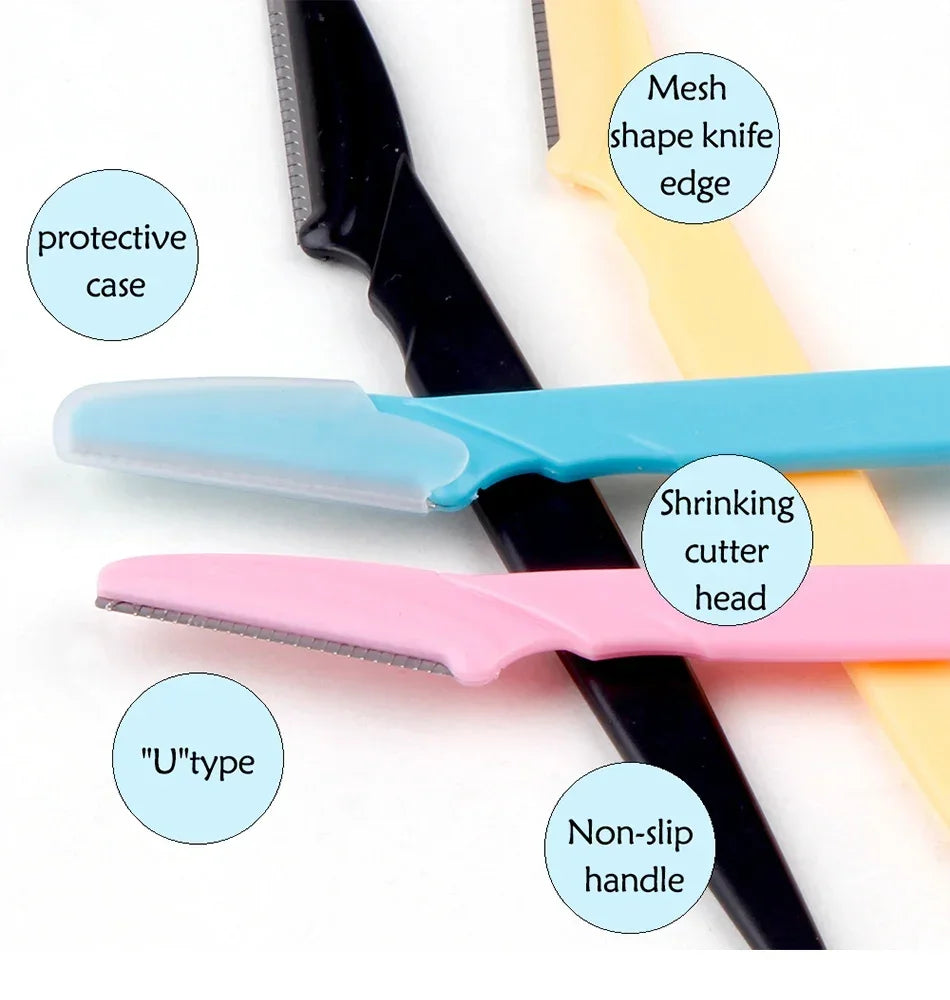 Portable Eyebrow Trimmer Blade Women's Face Shaver Safety Knife Makeup Scraper Hair Removal Tool for Eyebrow Epilation
