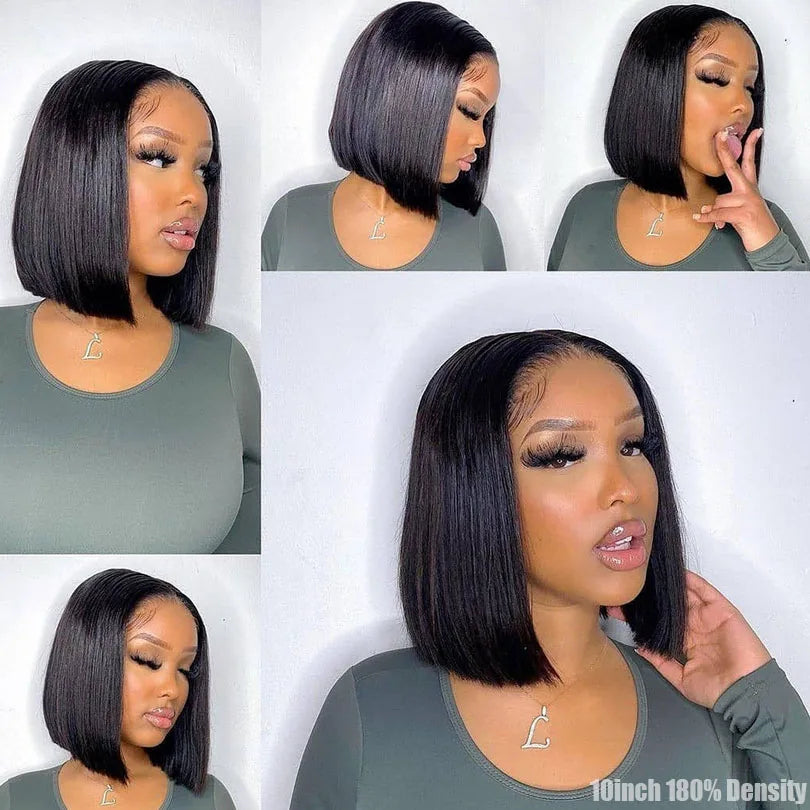 Straight Bob Wig 5x5 Silk Base Closure Human Hair Wigs For Women Malaysian Silk Base Lace Front Wig with Baby Hair