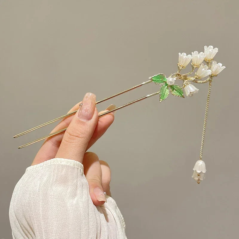 Charm Metal Hairpins Retro Antique Tassel Phoenix Student Pearl Rhinestone Butterfly Hair Stick Jewelry Wedding Hair Accessories