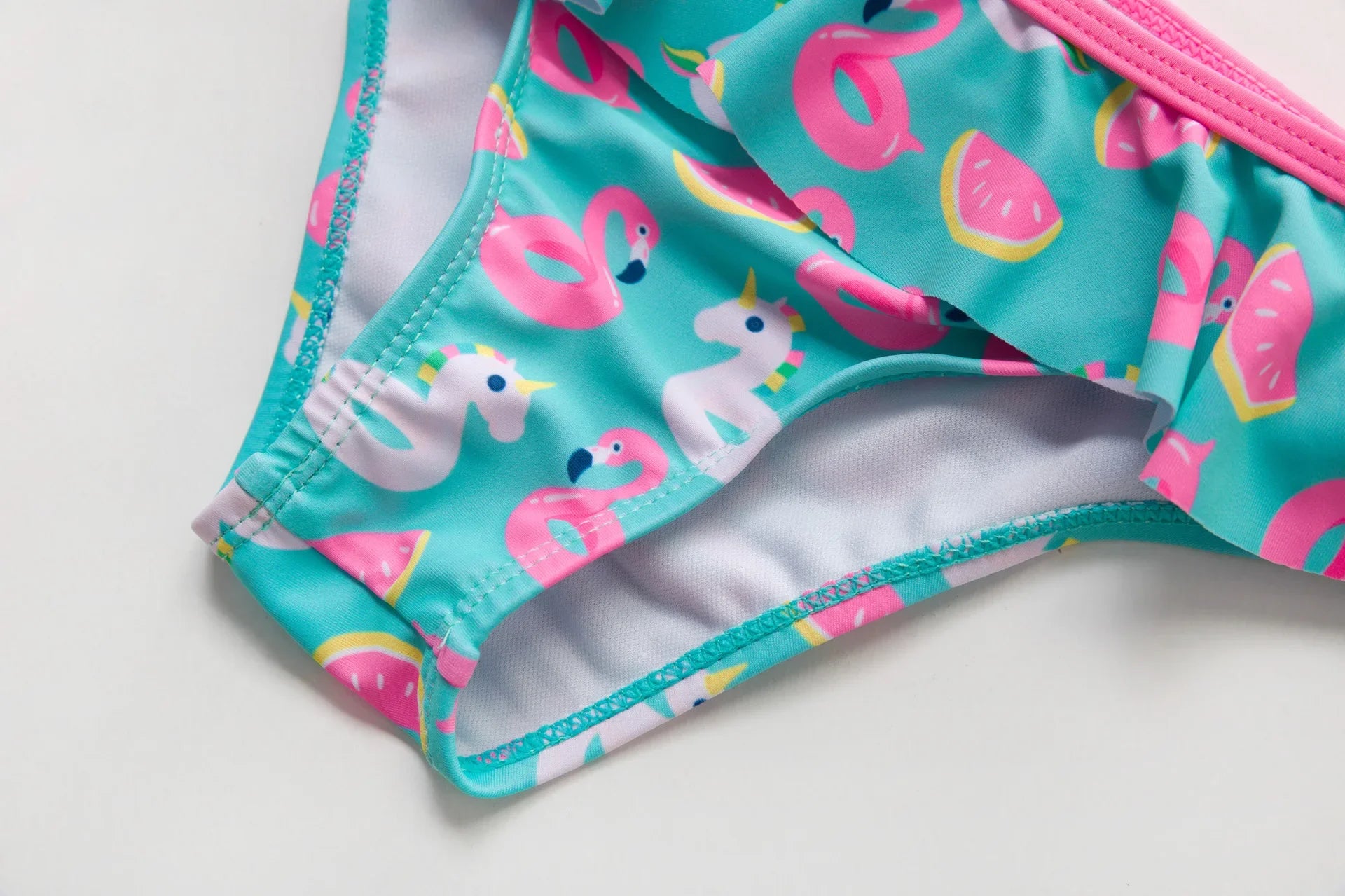 Kids Rainbow Bikini Set – Girls Two-Piece Flounce Swimsuit (Ages 2–10)