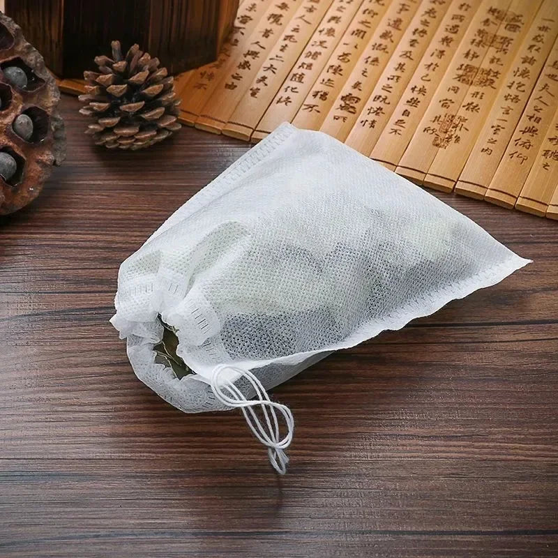 200/50PCS Disposable Tea Filter Bags Non-woven Fabric Tea Bag with Drawstring Kitchen Filter Paper for Coffee Herb Loose Tea