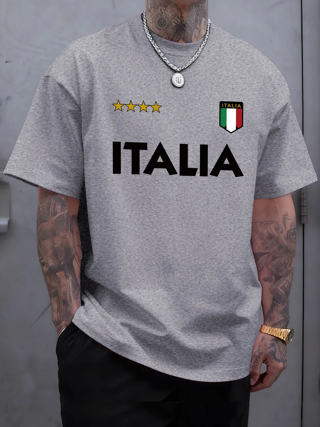 Italian Flag T-Shirt – Unisex Oversized Cotton Casual Summer Tee