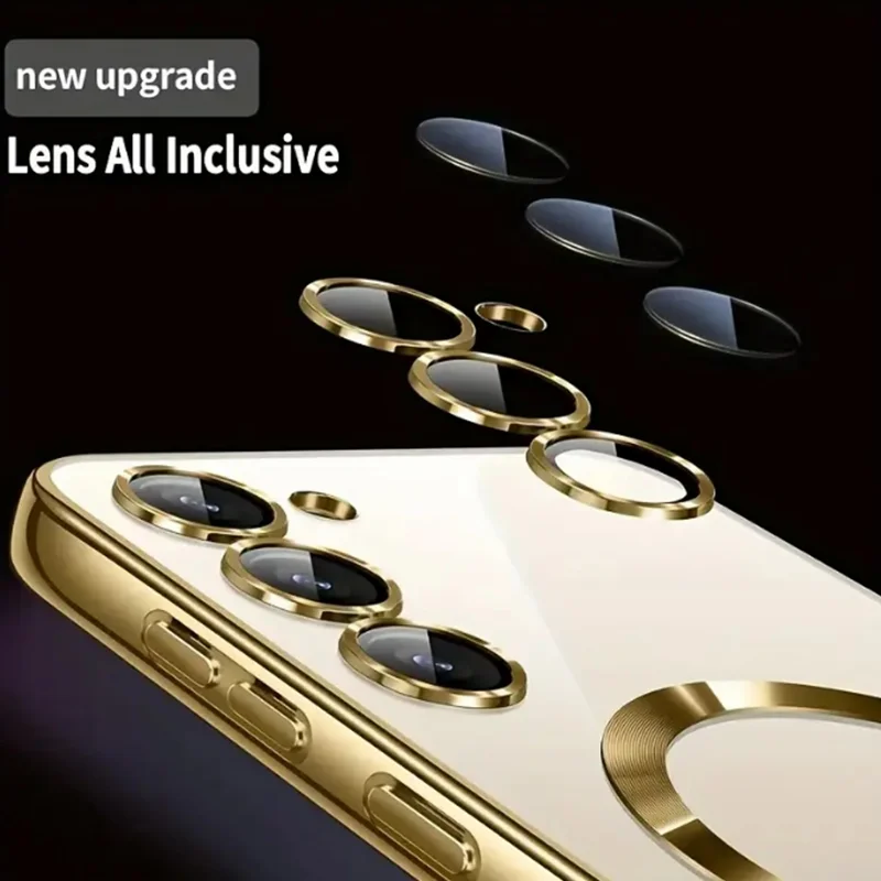 Samsung Galaxy A54 / A55 / A56 Luxury Plating Case – Back Cover with Lens Protector
