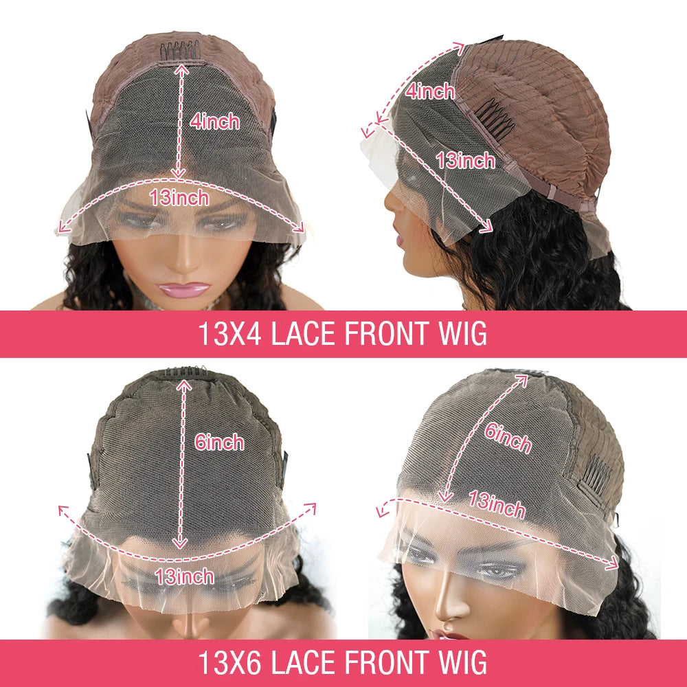 4C Edges Curly Human Hair Wigs Kinky Curly 13x6 HD Lace Frontal Wig 250% Deep Wave 13x4 Lace Front Human Hair Wigs on Sale