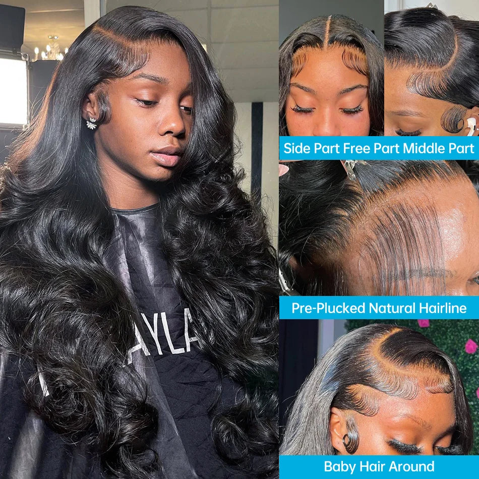 40 Inch Body Wave 13x4 13x6 HD Lace Frontal Wigs Human Hair 300 High Density Body Wave Lace Front Wig For Women Brazilian Hair