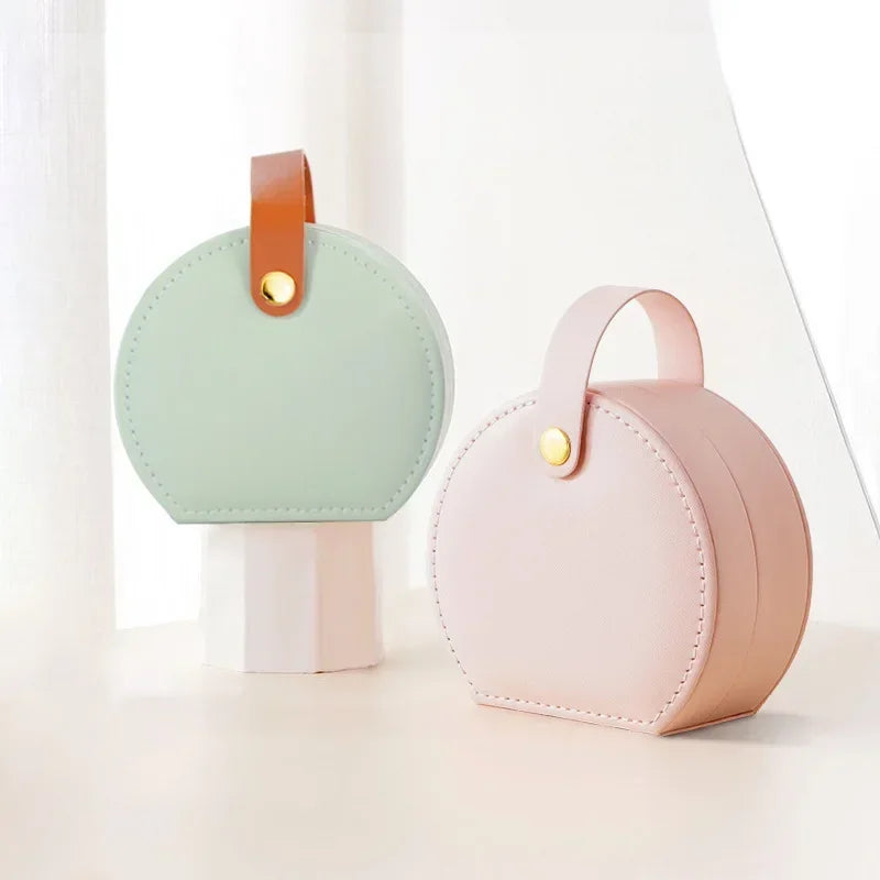 , Necklaces, Rings, PersonalizedGift of Bridesmaid Semicircular Portable Jewelry Box, Jewelry Storage Box,Used To Store Earrings