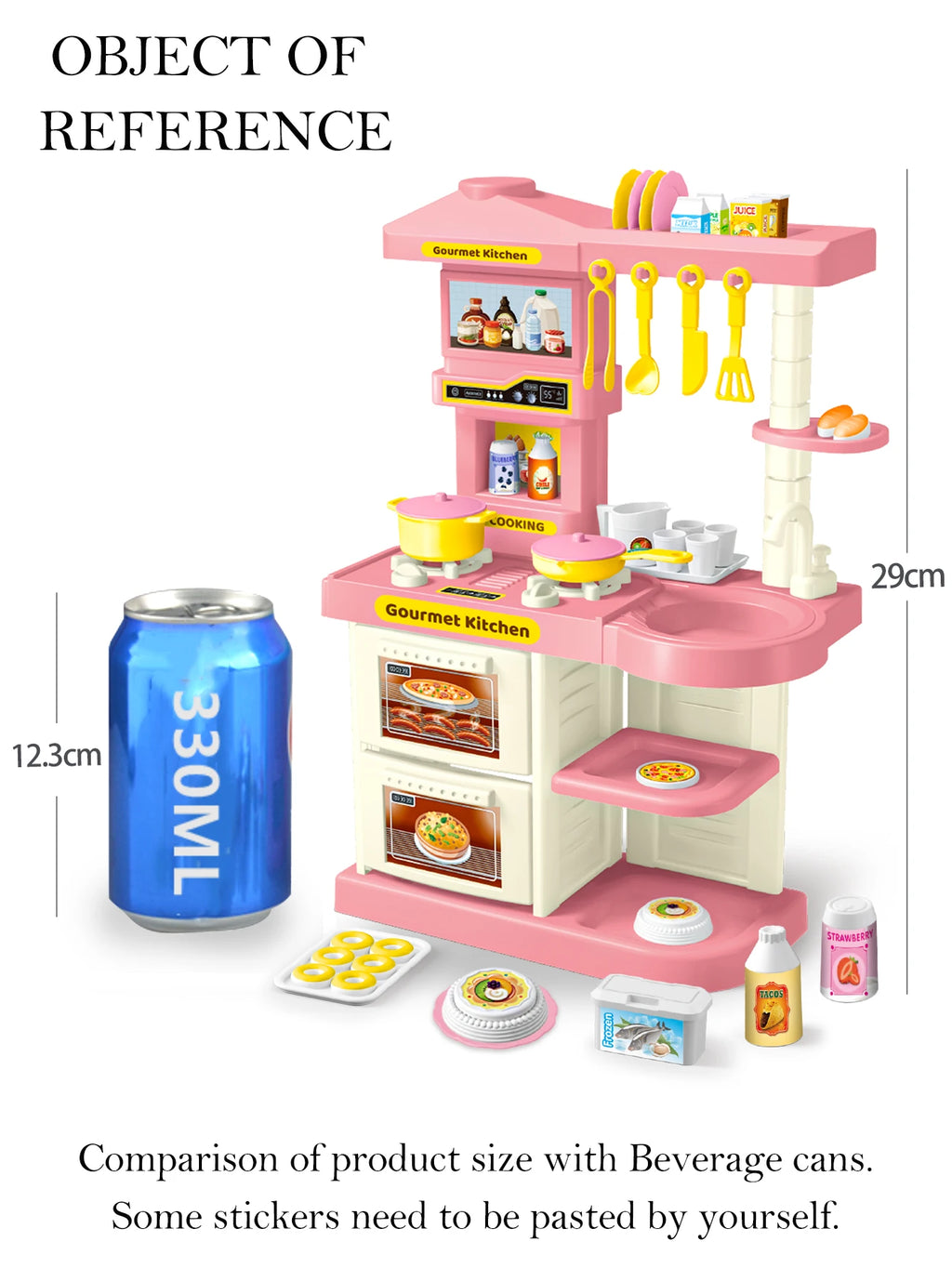 Kids Play Kitchen Accessories Playset – Toy Foods, Pans, Pots, Breads & Utensils for Ages 3+
