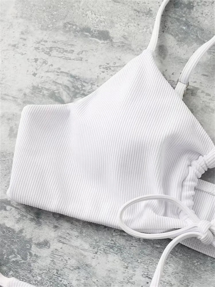 Low Waist Solid Brazilian Bikini Set – Women's 2-Piece Swimsuit