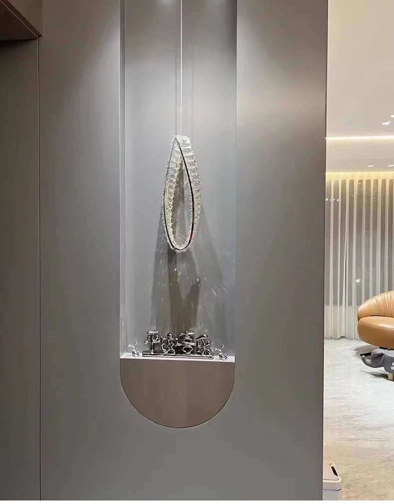Luxury LED Crystal Pendant Light | Modern Chandelier for Bedroom & Living Room | 3 Color Modes | 90–260V