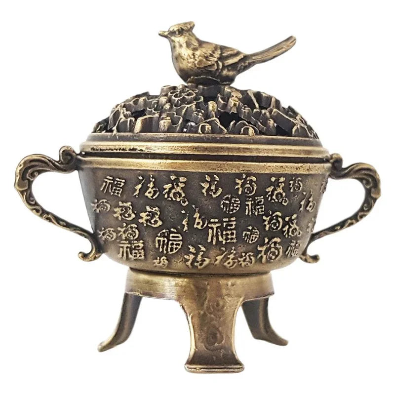 1pc Lucky Incense Burner Metal Lotus Incense Burner Bowl Incense Holder With Handle Yoga Meditation Home Decor