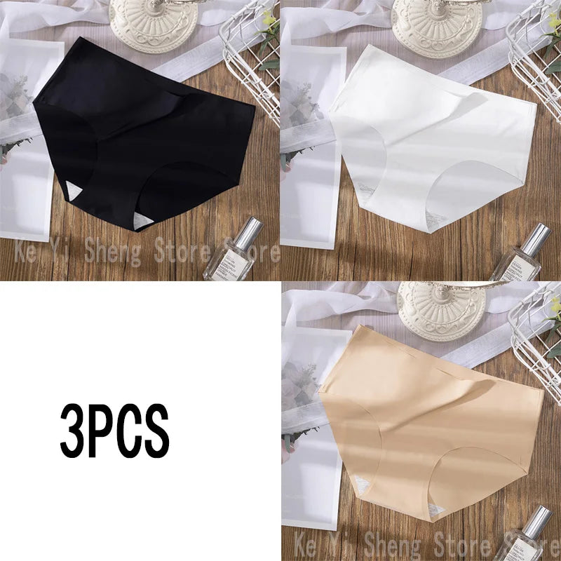 Women's Low-Rise Seamless Underwear – 3-Pack Solid Color Breathable Sexy Briefs