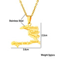Haiti Map Pendant Necklace – Stainless Steel Ayiti Country Jewelry for Men & Women