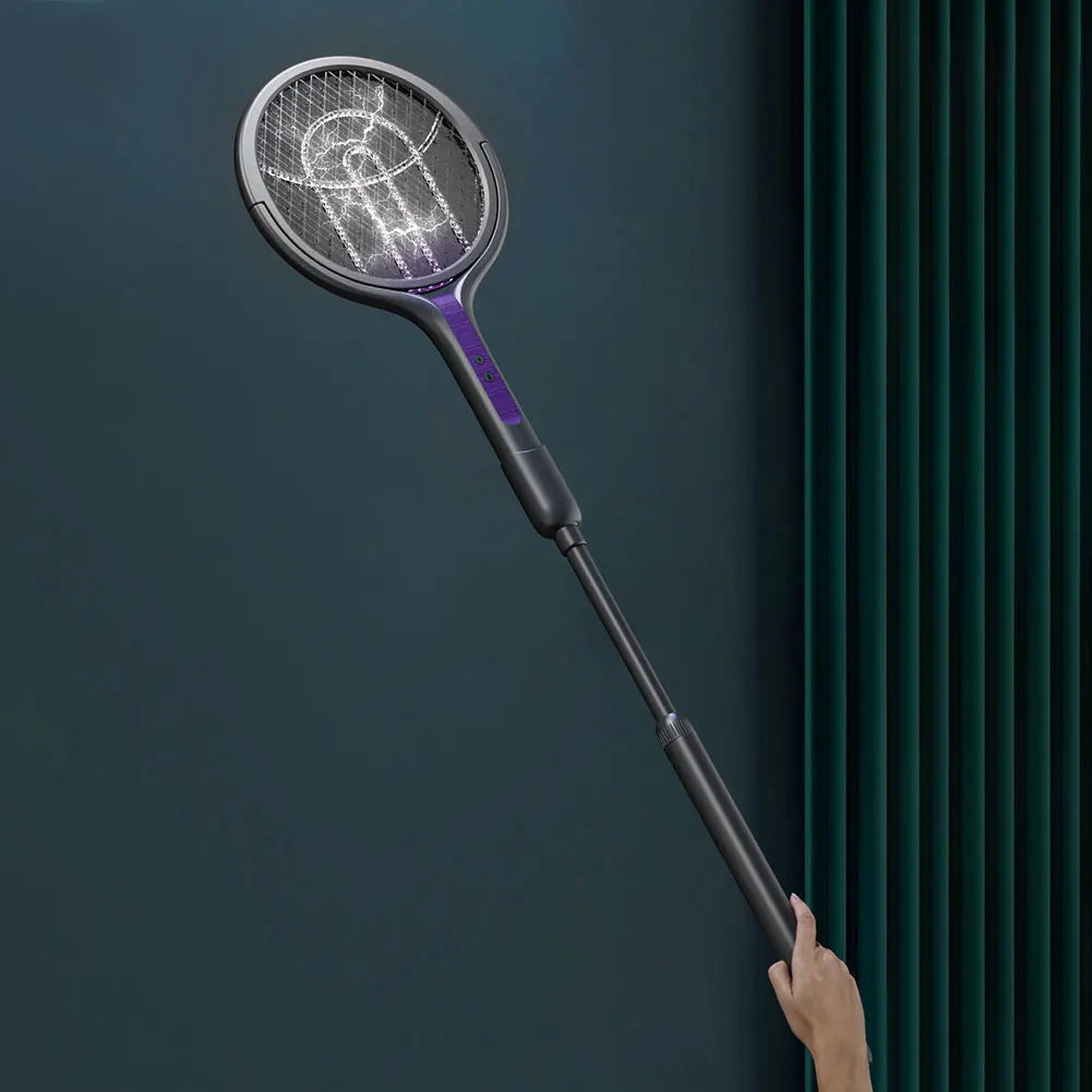 Rotating Head Electric Fly Swatter Rechargeable Fly Zapper 2 in 1 Fly Killer and Mosquito Trap Lamp for Indoor Outdoor