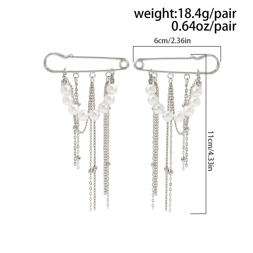 Retro Sweet Imitation Pearl Metal Chain Tassel Pendant Pin Pants Foot Chain 2025 Creative Girl Fashion Sweet Fashion Jewelry