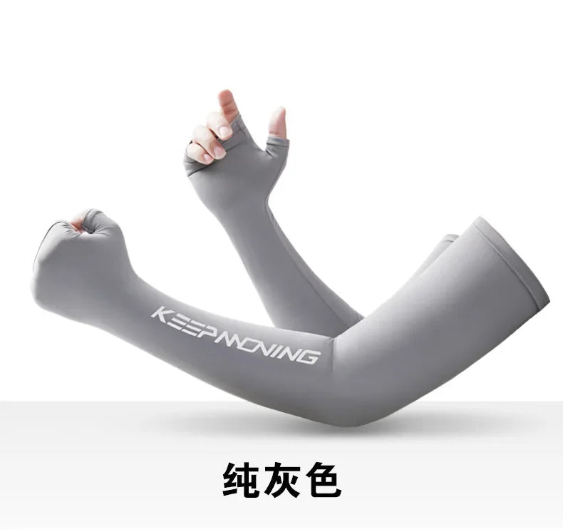UV Protection Ice Silk Arm Sleeves – Cooling Cycling & Sports Sleeves for Men & Women