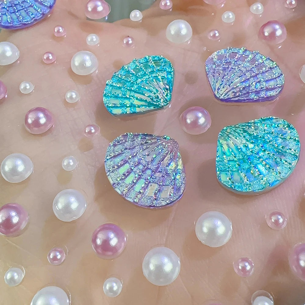 1Sheet 3D Dreamy Shell Pearl Gems Face Stickers Sparkling Mermaid Diamond Temporary Tattoos DIY Body Art Stage Makeup Rhinestone