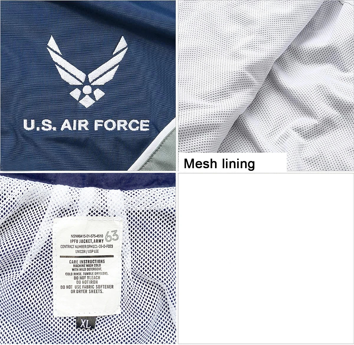 US Air Force PT Running Jacket – Waterproof Windbreaker Training Uniform