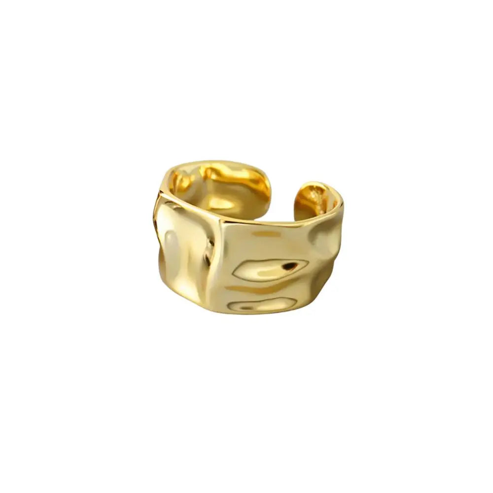 1/3 PCS Stackable Stainless Steels Adjustable Ripple Rings 18K Plated Gold Silver Minimalist Irregular Rings for Women Jewelry