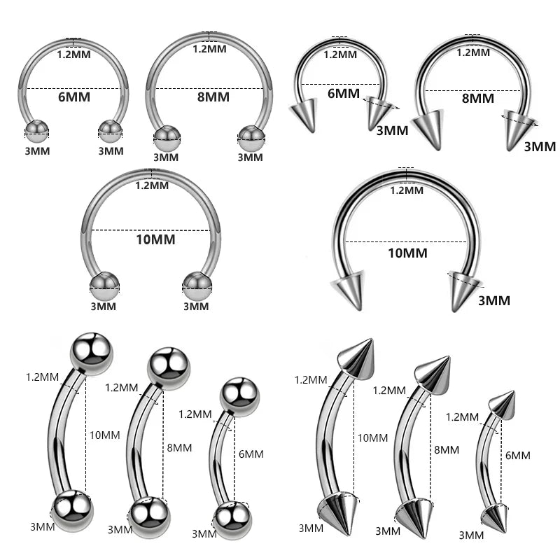Metal Horseshoe Fake Nose Ring – C-Clip Septum & Lip Hoop for Women & Men