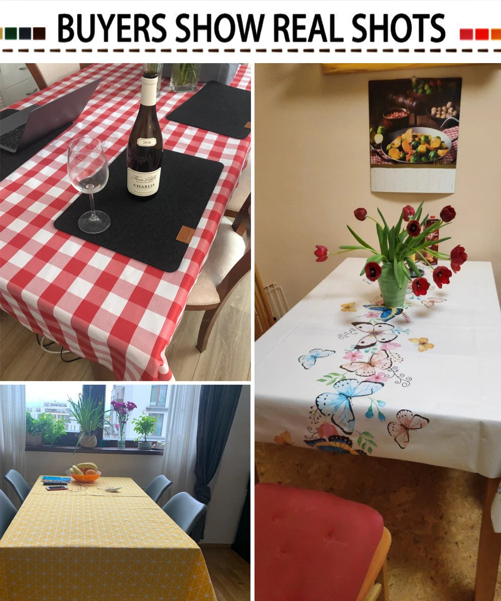 Christmas Tablecloth | Waterproof & Oil-Proof Rectangular Santa Claus Table Cloth | Home, Hotel & Party Decor
