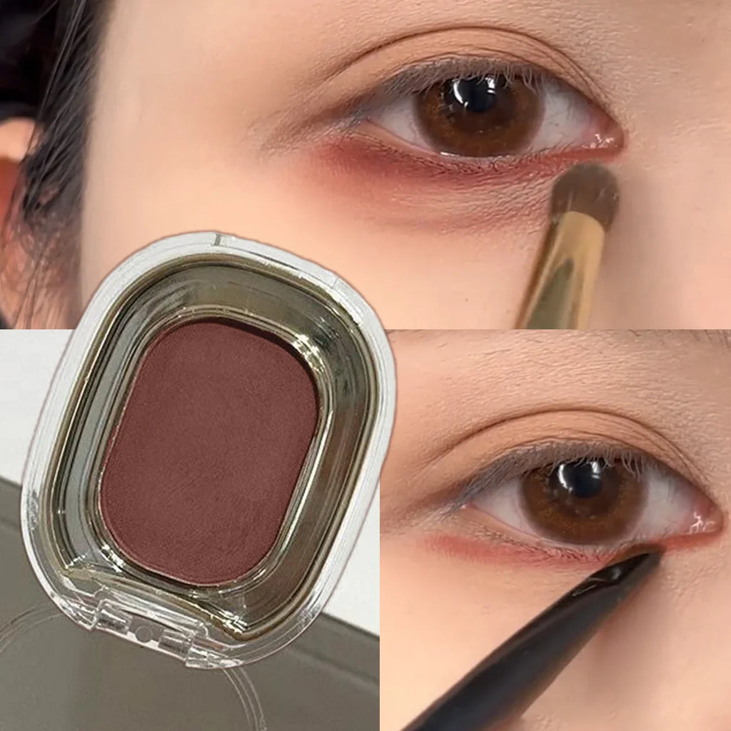 Monochrome Matte Brick Red Eyeshadow Silky Brown Powder Palette Waterproof Lying Silkworm Eyeliner Aegyo-sal Under Eye Makeup