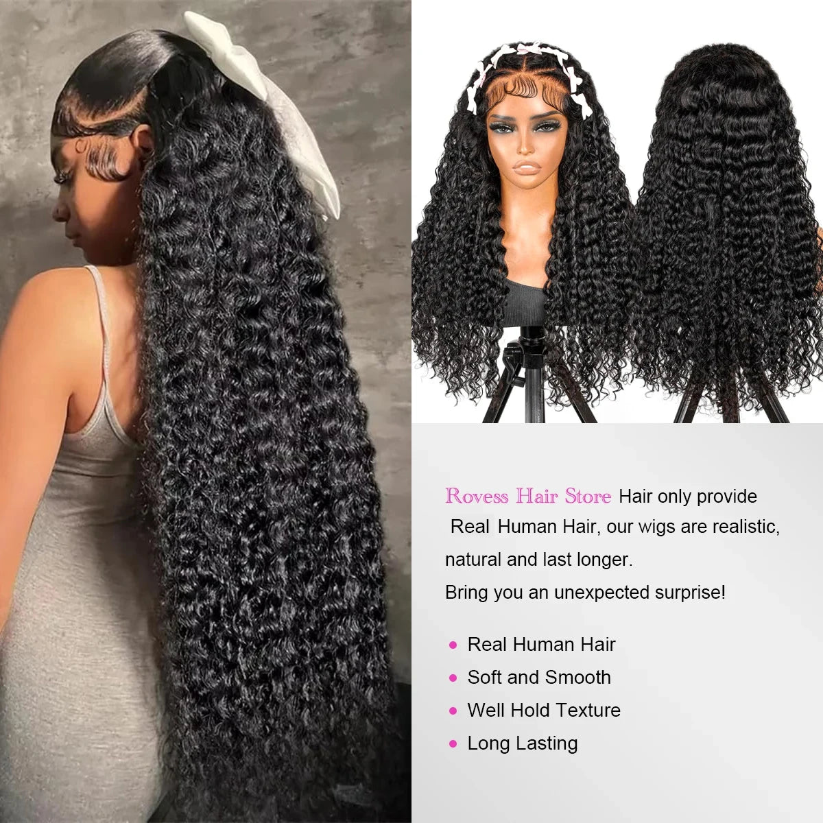 40 46 Inch Deep Wave 13x6 13x4 Hd Lace Front Human Hair Wig 250 Density Water Curly 360 Lace Frontal Wigs Human Hair For Women
