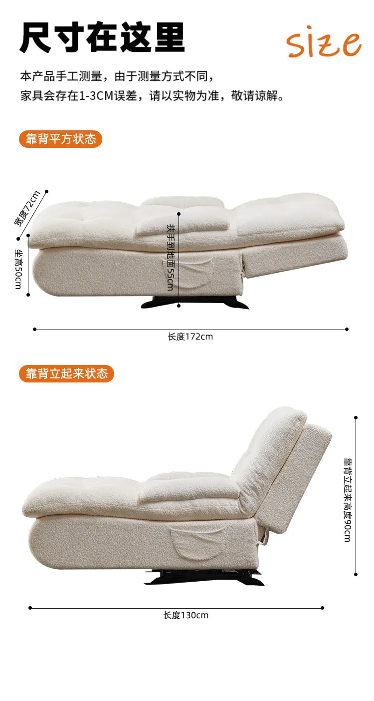 Italian Design Cushion Sofa – Comfortable Multifunctional Small Apartment Sleeper Sofa