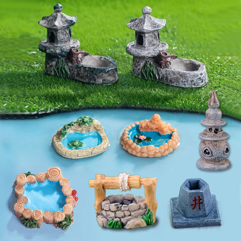 Lighthouse Figurine Miniature | Resin Pool Tower Micro Landscape Ornament | Fairy Garden & Home Decor Accessory