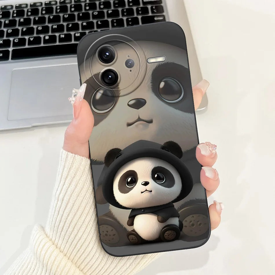 Xiaomi Poco F7 Ultra / F7 Pro Phone Case – Cute Cat & Panda Soft Silicone Shockproof Cover