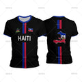 Haiti Football T-Shirt – Men's Oversized Haitian Flag Graphic Tee Y2K Streetwear