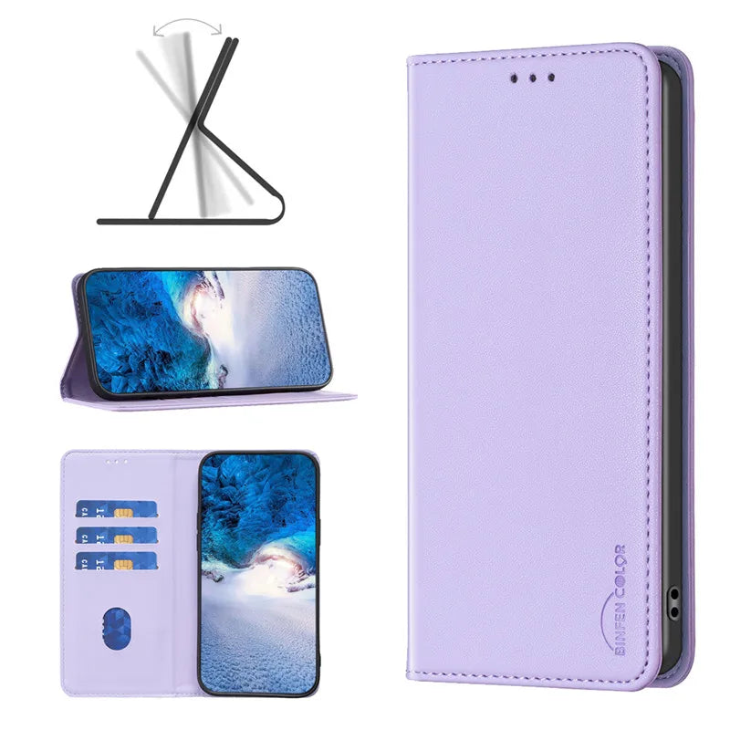 Luxury Leather Flip Phone Case for Xiaomi – Premium Wallet Cover with Card Slots
