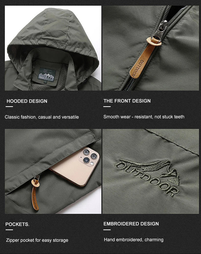 Men's Waterproof Softshell Tactical Jacket – Windbreaker for Hunting, Hiking & Fishing