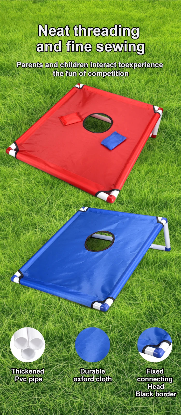  Portable Sandbag Toss Game Kit - 1 Game Board + 6 Bean Bags Outdoor Garden Beach Party Supplies