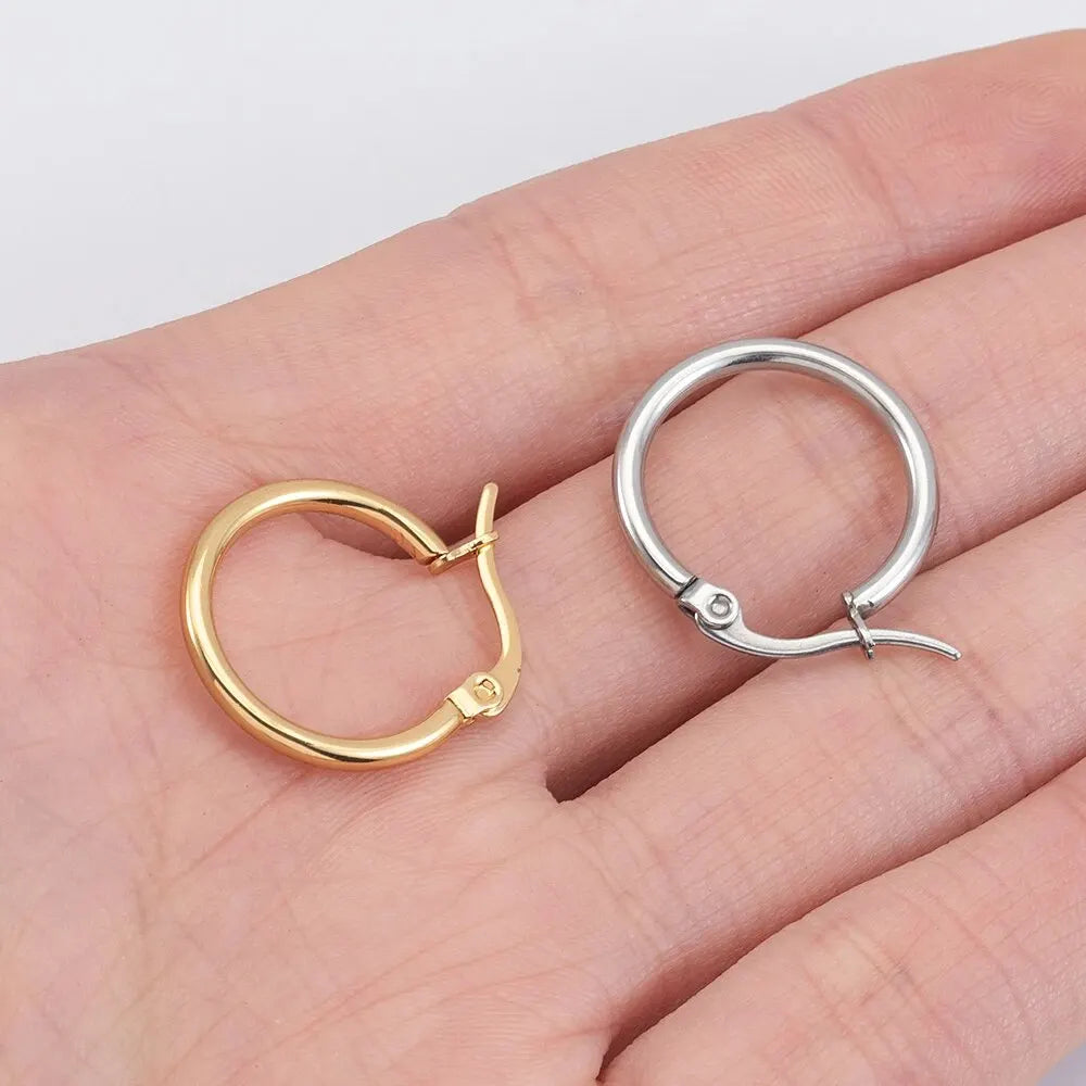 10pcs 20mm Stainless Steel Earrings Open Ear Rings For Jewlery Making DIY Components Accessories