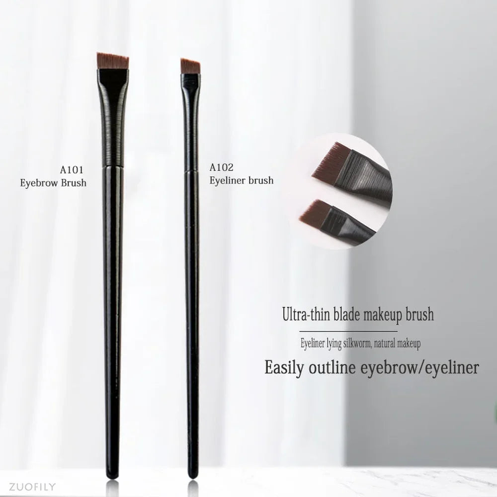 Eyebrow & Eyeliner Brush Set – Professional Flat Blade Contour & Liner Brow Tools
