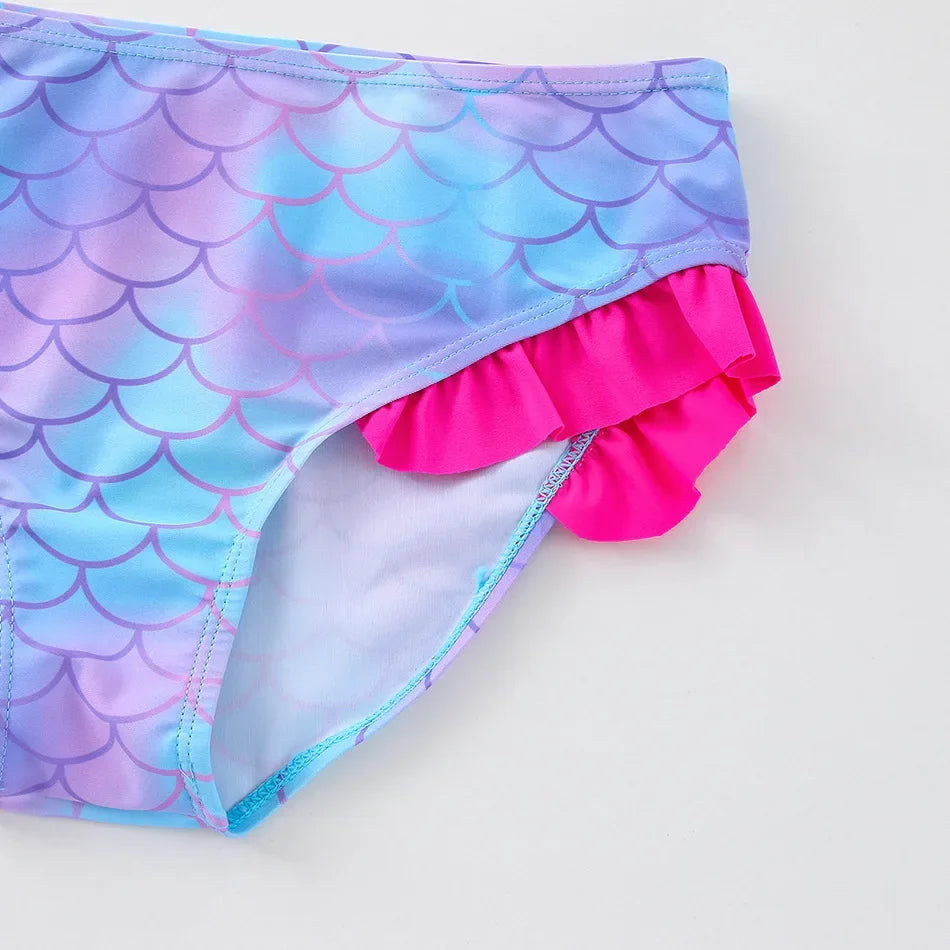 Kids Rainbow Bikini Set – Girls Two-Piece Flounce Swimsuit (Ages 2–10)