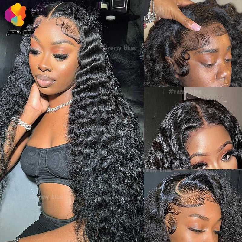 13x6 Loose Deep Wave Lace Front Human Hair Wig Brazilian 13x4 Transparent Lace Frontal Wigs for Black Women Curly Human Hair Wig