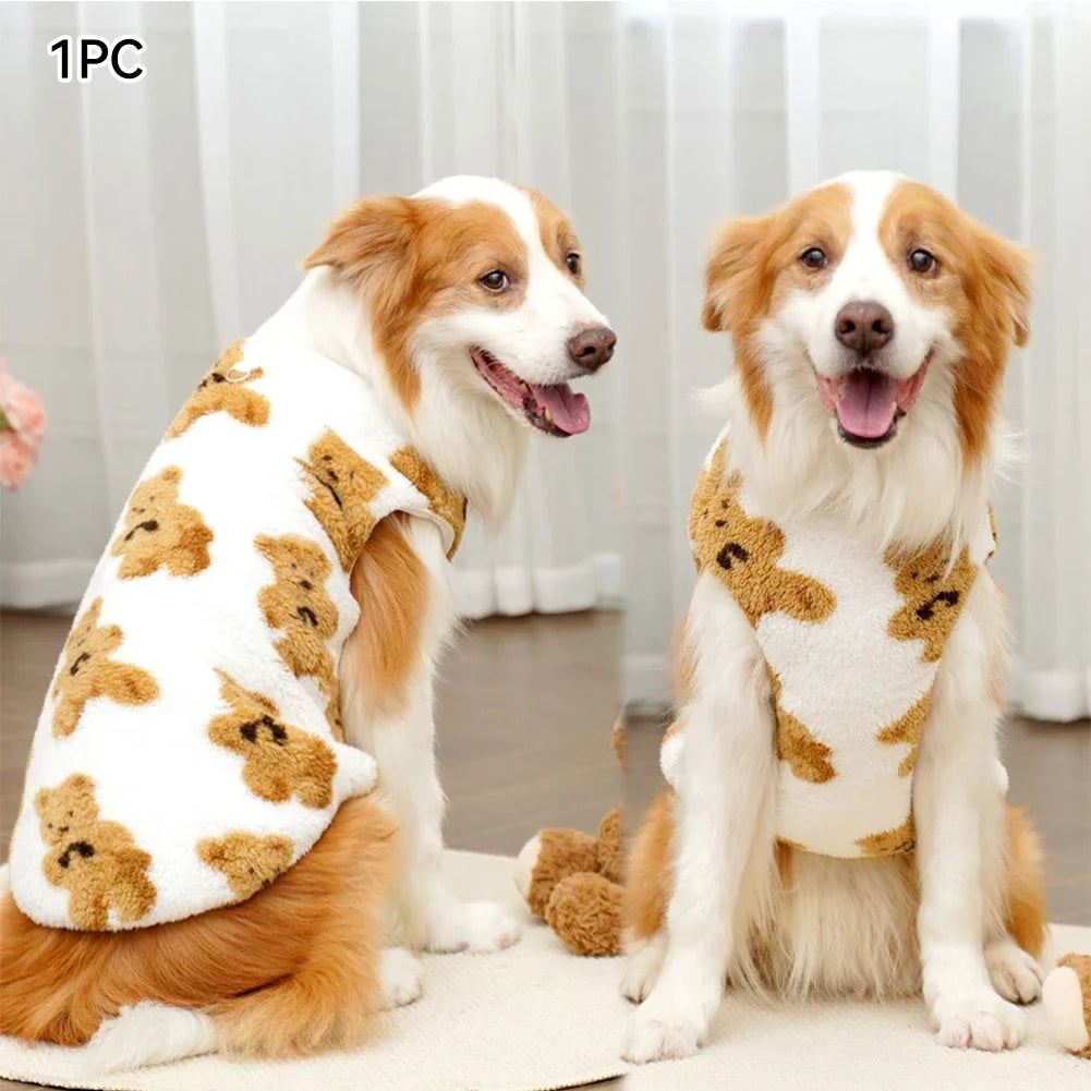 Soft Flannel Dog Pajamas – Warm Winter Vest for Small, Medium & Large Dogs (2.5–35kg)