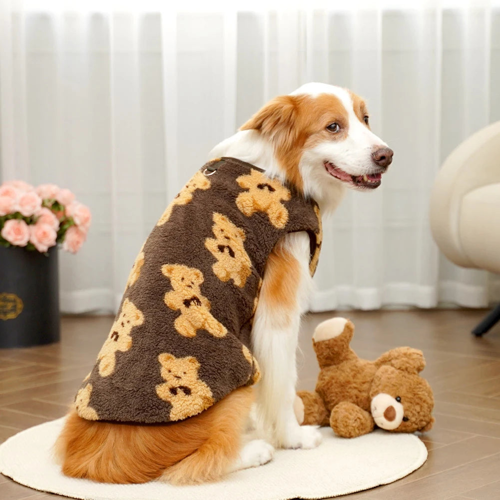 2.5-35kg 1Pc Soft Flannel French Bulldog Clothes Pajamas Warm Vests Winter Cat Coat Pet Warm Clothes For Small Medium Large Dogs