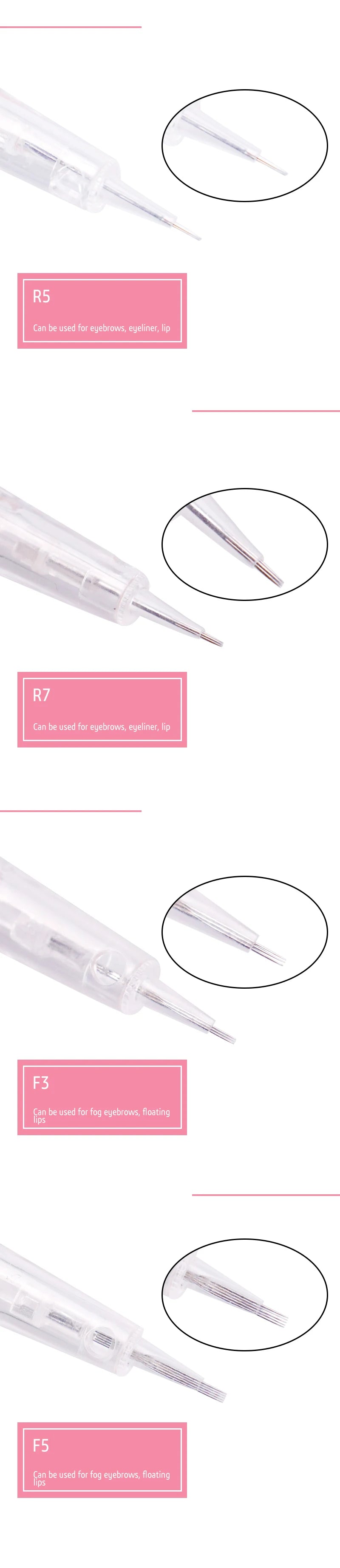 Eyebrow Lip Needles Professional Disposable Semi-Permanent Makeup Tattoo Cartridge Needle R1 R2 R3 R5 R7 for Cartridge Machine