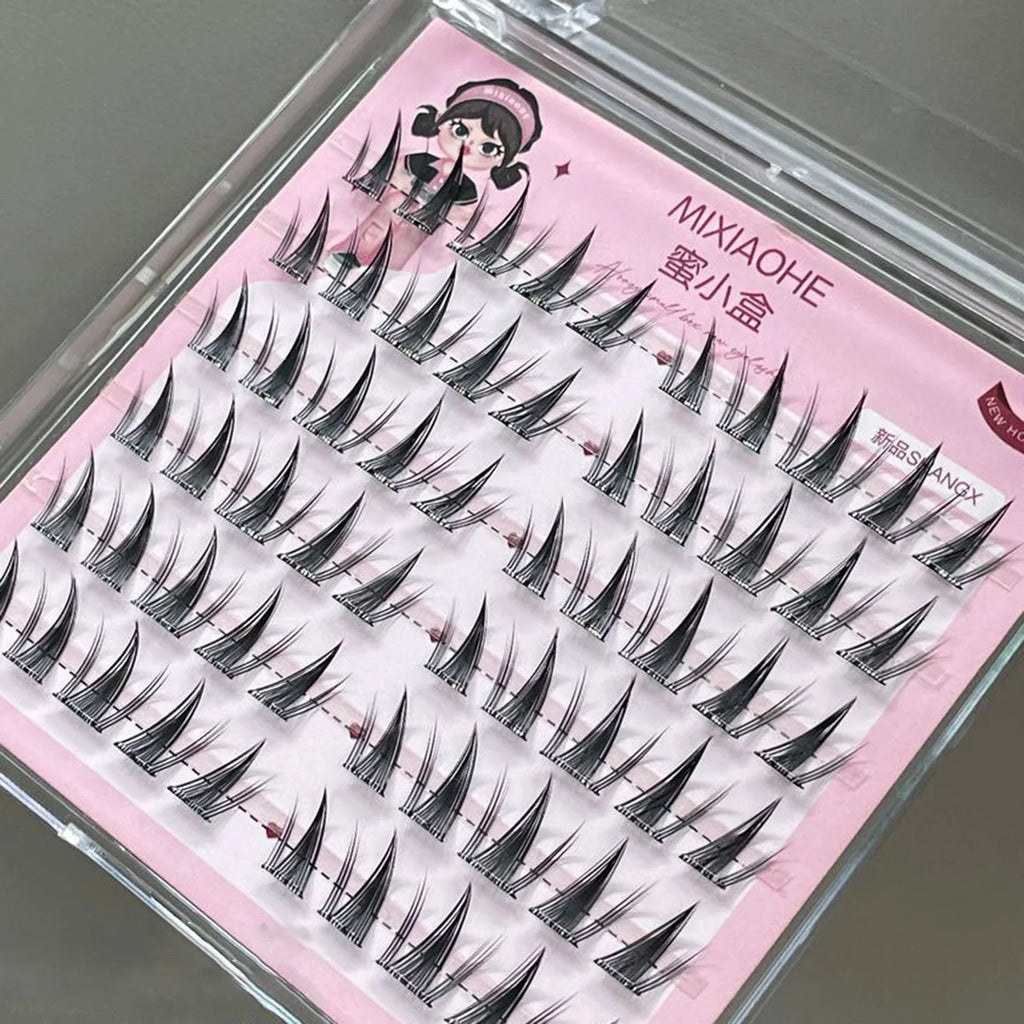 Natural DIY Lash Extension Manga Korean Style 11-13mm DIY W Shaped Cluster Segmented Lashes for Eye Makeup Eyelashes Supplies