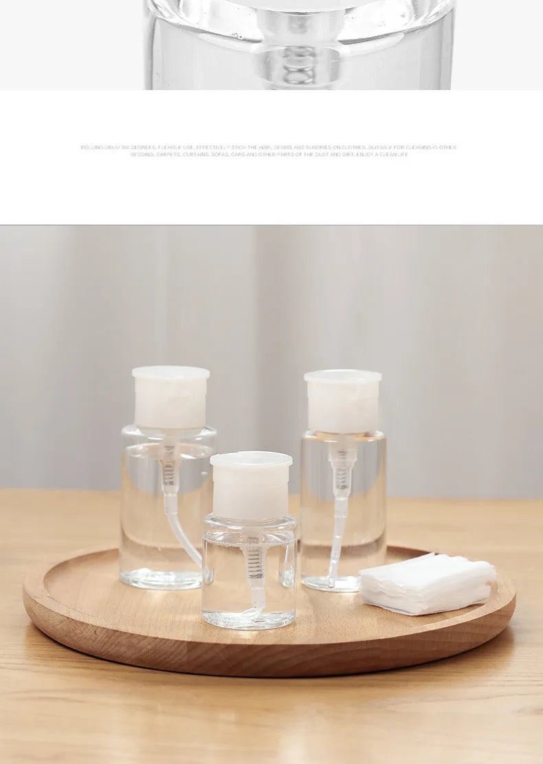 Refillable Push-Type Pump Dispenser Bottle – Empty Bottle for Nail Polish Remover & Makeup