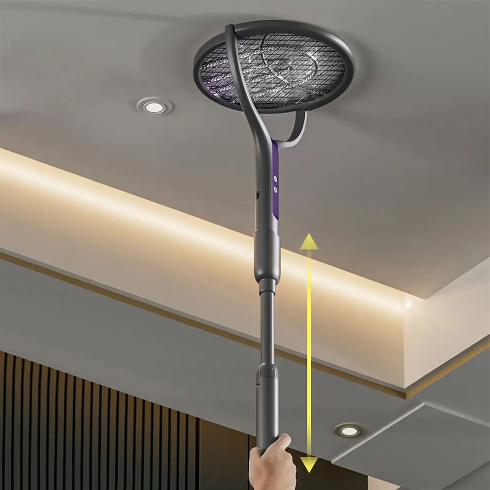 Rotating Head Electric Fly Swatter Rechargeable Fly Zapper 2 in 1 Fly Killer and Mosquito Trap Lamp for Indoor Outdoor