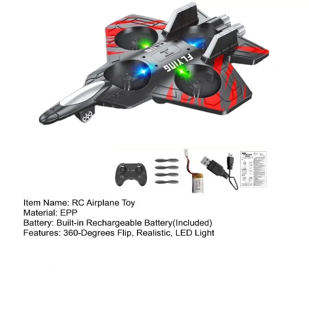 Remote Control Airplane Toy – 360° Stunt Flip Mini EPP Foam Fighter Jet for Kids & Adults (2.4GHz)