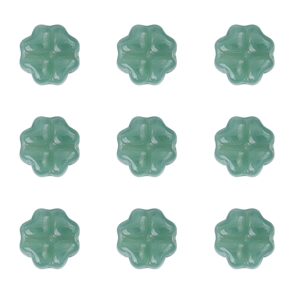 20pcs/bag Transparent Four leaf flower Shape Glass Beads, Lucky Beads for DIY Jewelry Making Bracelets, Crafts -Exquisite Gifts
