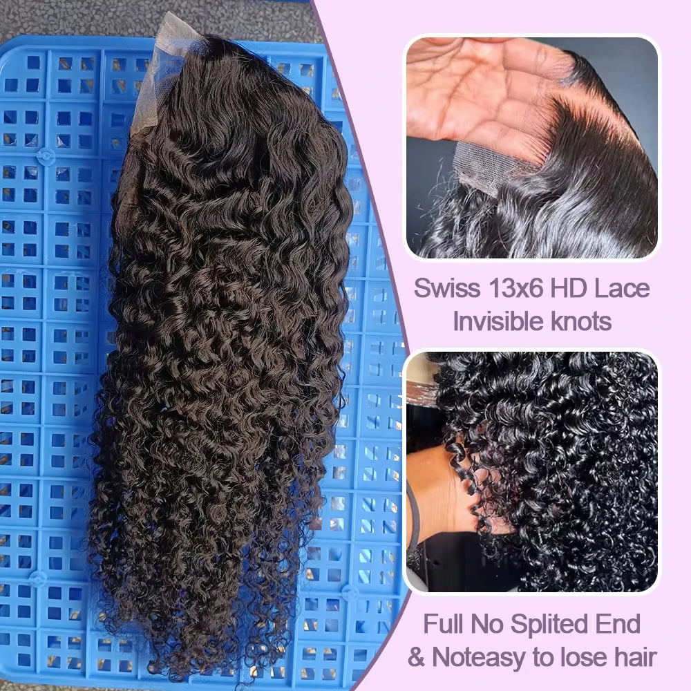 13x6 HD Curly 250% Density 30 42 Inch Lace Front 5x5 Glueless Wigs Human Hair Wigs Deep Wave 13x4 Lace Frontal Wig Ready To Go