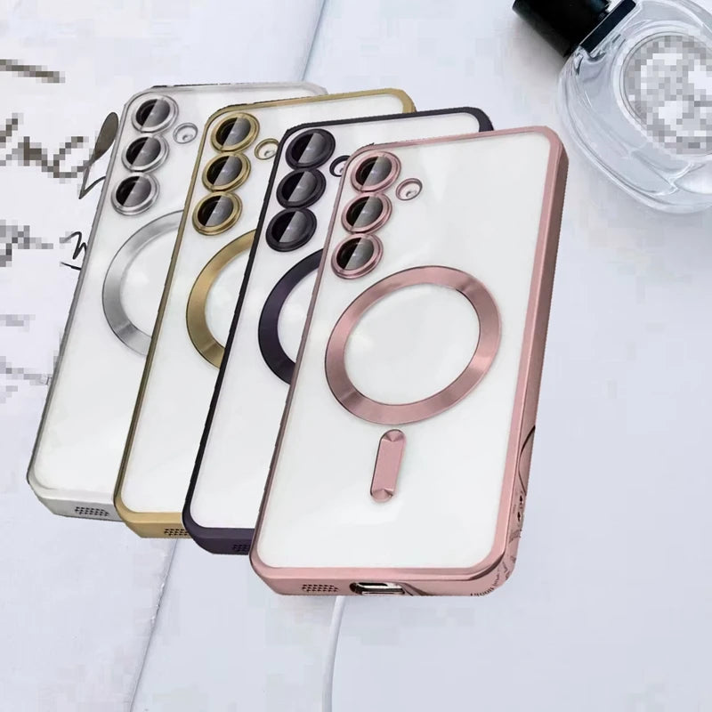 Luxury Plating Case For samsung galaxy A54 A55 A56 A 54 55 56 Back cover With Lens Protector For samsung galaxy case