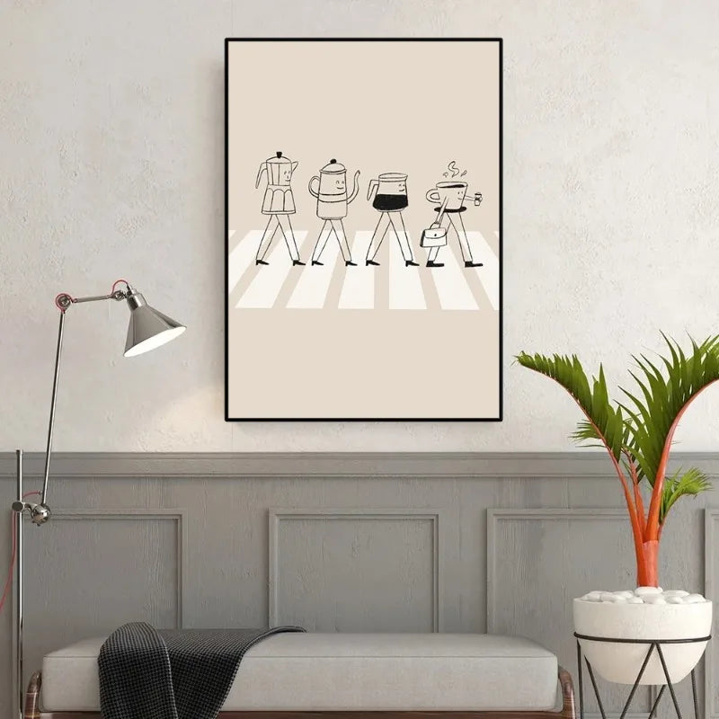 Beatles Abbey Road Canvas Print | Modern Music Wall Art Poster | Unframed | Home & Café Decor