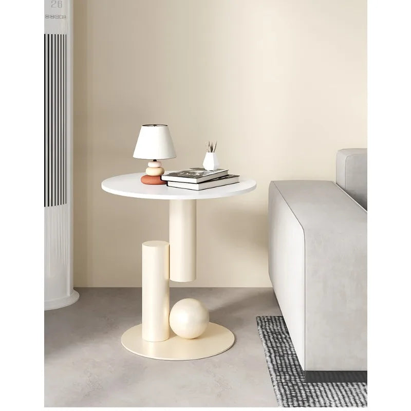 Living Room Sofa, Coffee Table & Side Cabinet Set – Light Luxury Balcony Bedside Furniture