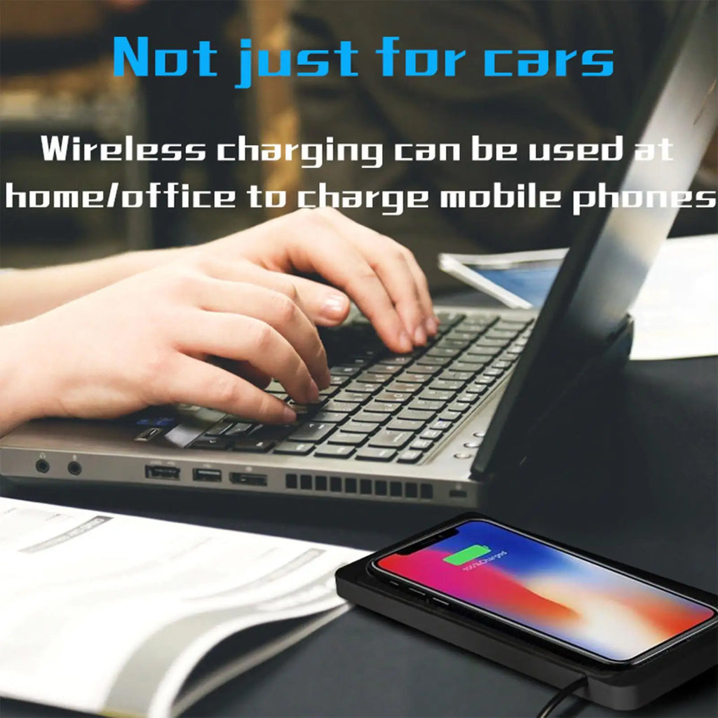 Wireless Car Charging Pad – Auto-Sensing, Non-Slip, 20W Fast Charge, USB-A & Type-C